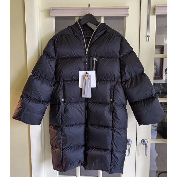 NWT authentic RICK OWENS + MONCLER F/W23 Black ‘GIMP’ DOWN COAT Size 1 Moncler - Picture 1 of 16